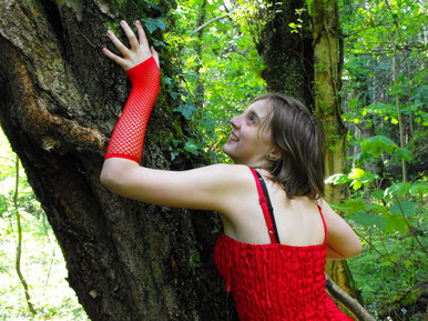 The lady in red