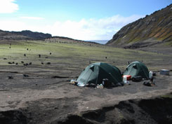 The team's campsite