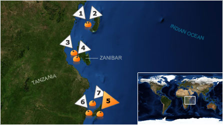 Dive map - Indian Ocean - coastal waters - Site 5
