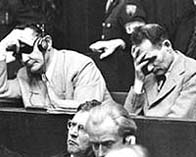 Photograph showing Goering and Hess during the Nuremberg war trials