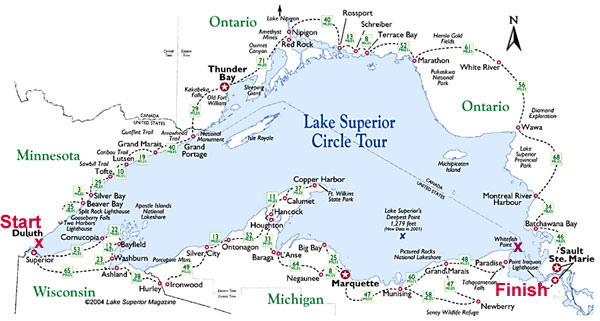 map of Lake Superior
