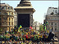 Brasileiros no centro de Londres