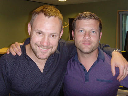 Dermot and David Gray. We think he may have been leaning forward a bit - his head's not really that big!