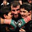 Calzaghe yn dathlu gyda'i feibion, Connor a Joe