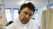 Hilary (Ricky Grover) flirts with Den
