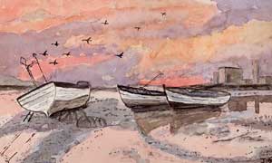 Boats in beach.