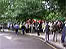 Passengers outside King's Cross station