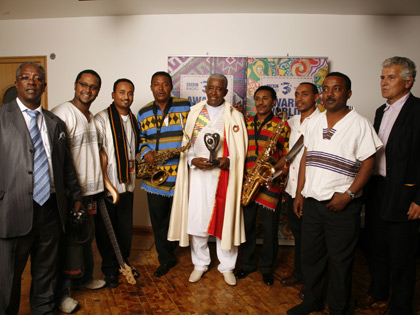 Mahmoud Ahmed with his band