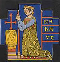 Image of medieval worshipper praying at the altar