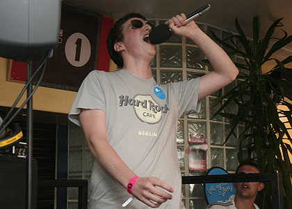 The Barrys and their friends singing Barryoke