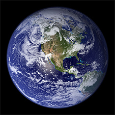 Hemisfério ocidental. CRÉDITO: NASA Goddard Space Flight Center