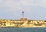 Photograph of Nelson's Island, taken on a recent excavation expedition