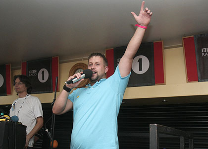 The Barrys and their friends singing Barryoke