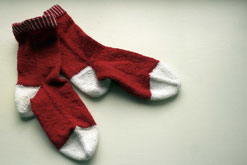 A pair of socks. Photo by Happyskrappy on Flickr
