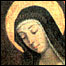 Rosto da amante do papa Alexandre VI, Giulia Farnese, no lugar da Virgem Maria em um quadro de Pinturicchio
