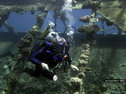 Lucy Blue diving the Umbria wreck