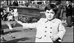 Neville in Trafalgar square feeding the pigeons early 60s
