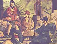 Image of women at a Gaelic hedge-school