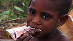 Cannibal Tribe in the Papua New Guineau Rainforest