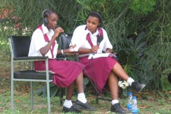 Happiness and Jacqueline talking to us from Tanzania