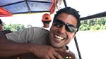 Zubin improvises after his boom pole was stolen in the airport.