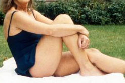 A woman in a swimsuit