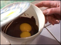 Egg yolks in a bowl
