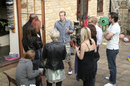 The team meeting before the show starts