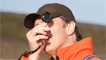 Gareth Rees-Rowlands checking the glare from the sun.