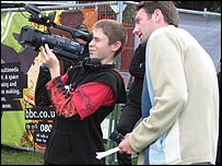 A boy with a camera