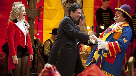 L-R: Amanda Holden as Lizzie, Patrick Baladi as Andy, John Thomson as Geoff