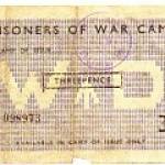 Prisoner of War  Camp's threepence issue.