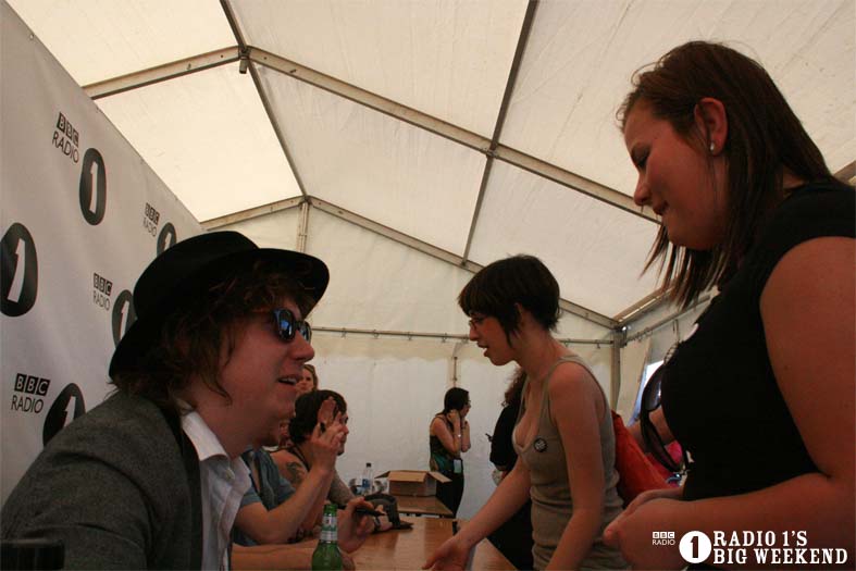 The Kooks in the signing tent