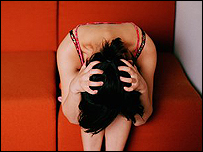 An upset woman