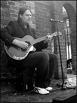Jamie busking