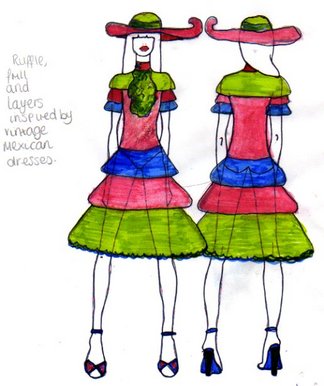 Mid length  ruffle dress
