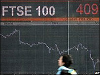 queda dos indicadores da bolsa de Londres