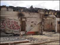 Damaged buildings