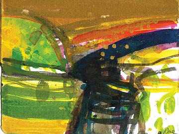 Orgiva Alto by Barbara Rae. Image courtesy of The Adam Gallery.