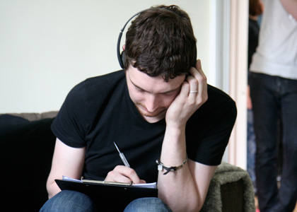 Concentrating hard on the Seven Song Shuffle