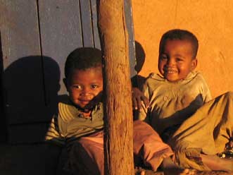 Antandroy children catch the evening sun