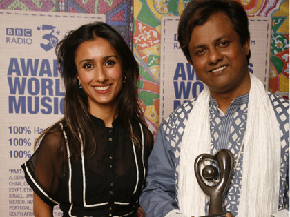 Debashish Bhattacharya with award presenter, BBC Asian Network presenter Anita Rani