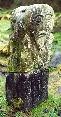 Janus stone on Boa Island.  Photo taken by David Ellison