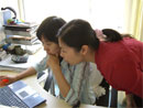 Two of my colleagues at the             office.