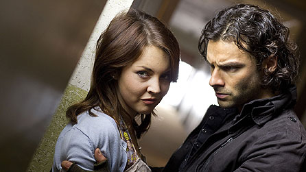 Lacey Turner as Lia and Aidan Turner as Mitchell