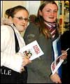 Fans clutching autographs