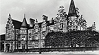 Black and white view of the Station Hotel in Perth.