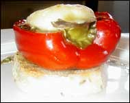 red pepper with goats cheese.