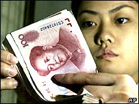 Chinesa conta yuans