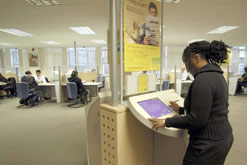 Unemployed young people in job centre